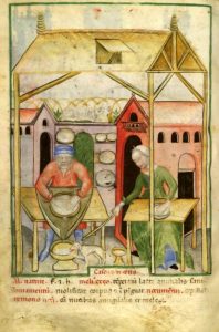 fabricación de queso en la Edad Media