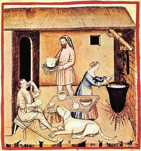 Tacuinum-Sanitatis el queso en la Edad Media