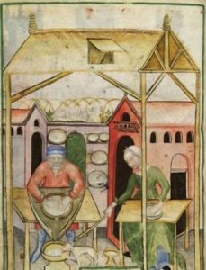 Tacuinum Sanitatis haciendo queso en la Edad Media